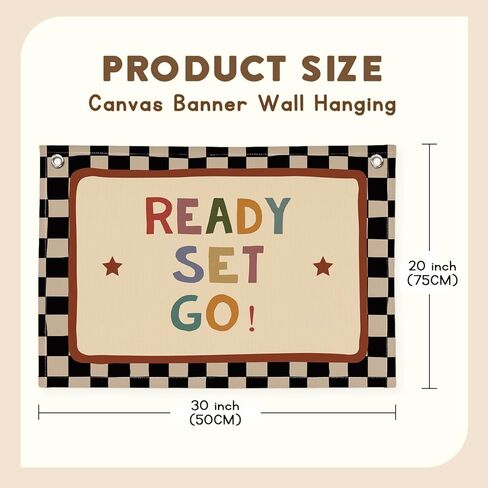 XYDEG Race Car Room Decor for Playroom Bedroom Wall Decor, Toddler Playroom Wall Art Hanging Linen Banner,Play Room for Nursery Kids Boy Girl Room, 20x30 Inch in Kuwait