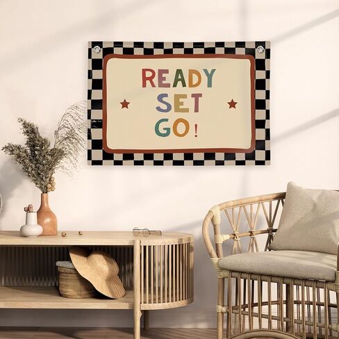 XYDEG Race Car Room Decor for Playroom Bedroom Wall Decor, Toddler Playroom Wall Art Hanging Linen Banner,Play Room for Nursery Kids Boy Girl Room, 20x30 Inch in Kuwait