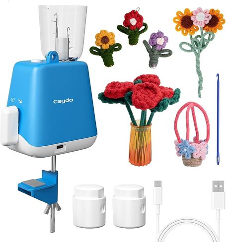 آلة حياكة Caydo I Cord ، أداة صانع Icord Electric مع توتر كافي ، آلة الكروشيه I-Cord ، خيوط الحياكة التلقائية إلى I-Cords ، آلة الحياكة DIY بكفاءة للكروشيهات in Kuwait