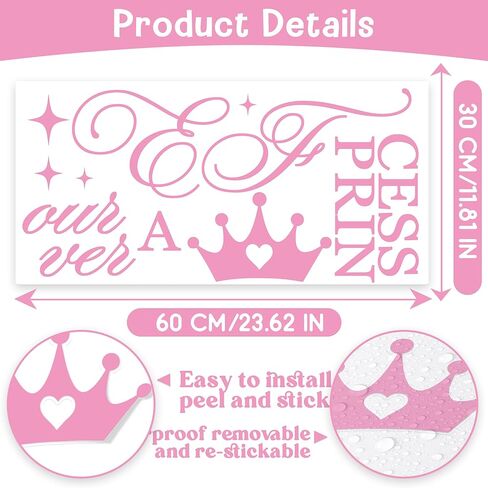 Four Ever a Princess Wall Decal Four Ever a Princess Birthday Balloon Arch Backdrop Happy 4th Birthday Party Decorations for Girl in Kuwait