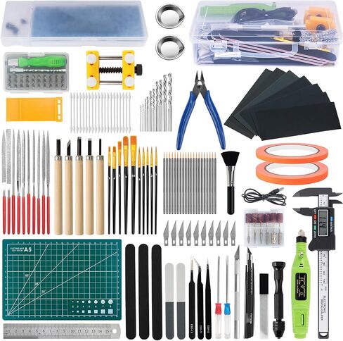 Gundam Tool Kit, 192 Pcs Professional Model Tool Kit for Gundam, Modeling Tools for Models with Decals Sticker Operated Box, Model Building Tools Hobby Tools Craft Set for Repairing Fixing Painting in Saudi Arabia