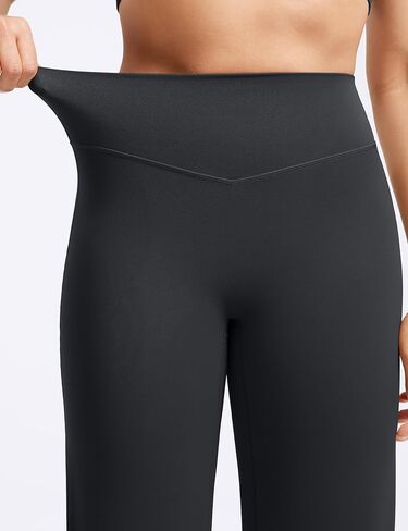 سراويل يوجا مستقيمة للنساء ذات أرجل واسعة مقاس 29 بوصة/31 بوصة/33 بوصة عالية الخصر قابلة للتمدد بنطال رياضي غير رسمي in Kuwait