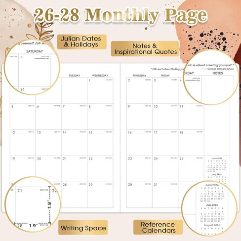 2025-2028 Monthly Pocket Planner/Calendar - Jul. 2025 - Jun. 2028 (36 Months), 3.8" x 6.4", 3 Year Monthly Planner, Back Pocket, Elastic Closure, Pen Loop, 2 Book Marks in Kuwait