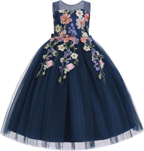 Flower Girl Formal Wedding Dress Sweetheart Neck Pageant Prom Fancy Floral First Communion Easter Dresses Evening Ball Gown in Saudi Arabia