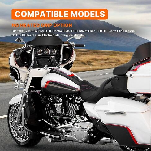 Pre-wired 1 1/2" Fat Ape Hanger 12" Rise Bagger Handlebar for Harley 2008-2013 Street Glide/Electra Glide/Ultra Limited Prewired CAN-Bus Wire and TBW (Throttle by Wire) Right-angle Bar, Chrome in Kuwait