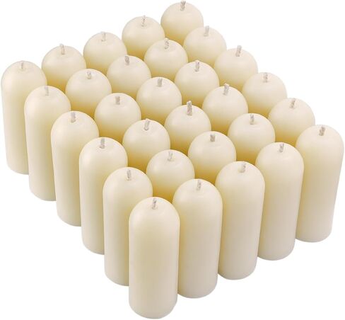 15 Pack Natural Thin Beeswax Pillar Candles - 1.3 inch Wide Dripless Bees Wax Candles, Smokeless Clean Burning for Home, Meditation, Relaxation, Emergency & Power Outages (Off White Beeswax) in Kuwait