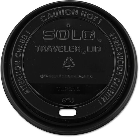 Solo TLB316-0004 Black Traveler Plastic Lid - For Solo Paper Hot Cups (Case of 1000) in Kuwait