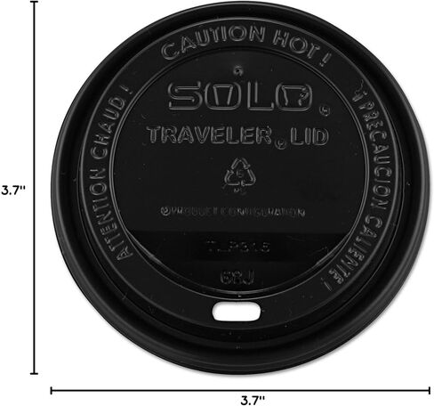 Solo TLB316-0004 Black Traveler Plastic Lid - For Solo Paper Hot Cups (Case of 1000) in Kuwait