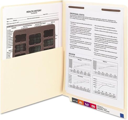 Smead End Tab Pocket Folder with Fastener, Straight-Cut Tab, 1 Pocket, Letter Size, Manila, 50 per Box (34100), Pack of 1 in Kuwait