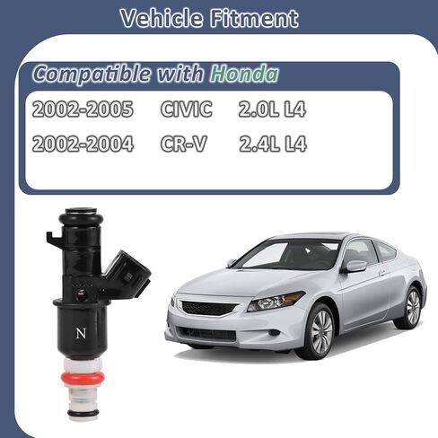 16450-PPA-A01 OE Performance 2.0L & 2.4L Fuel Injectors,Compatible with/Honda 2.0 Civic 2002-2005,Compatible with/Honda 2.4 CR-V 2002-2004 |8 Holes| |Set of 4| in Kuwait