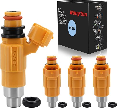 مجموعة من 4 حاقن وقود CDH275 FJ571 بديل متوافق مع YAMAHA Outboard 4 Stroke F150TLR F150TXR LF150TXR Mitsubishi Diamante Galant Montero Sport - يستبدل 63P1376100 MD319792 in Kuwait