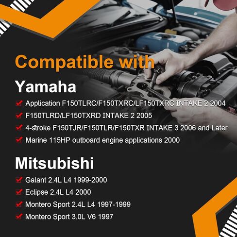 مجموعة من 4 حاقن وقود CDH275 FJ571 بديل متوافق مع YAMAHA Outboard 4 Stroke F150TLR F150TXR LF150TXR Mitsubishi Diamante Galant Montero Sport - يستبدل 63P1376100 MD319792 in Kuwait