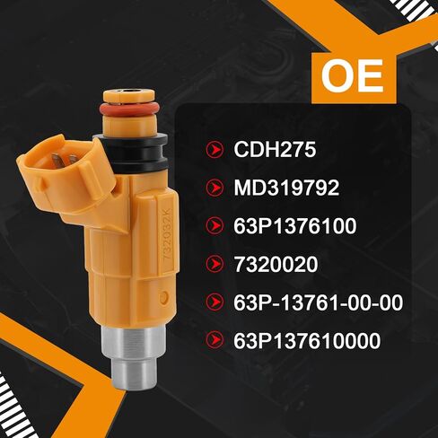 مجموعة من 4 حاقن وقود CDH275 FJ571 بديل متوافق مع YAMAHA Outboard 4 Stroke F150TLR F150TXR LF150TXR Mitsubishi Diamante Galant Montero Sport - يستبدل 63P1376100 MD319792 in Kuwait