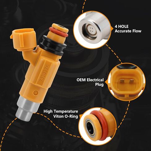 مجموعة من 4 حاقن وقود CDH275 FJ571 بديل متوافق مع YAMAHA Outboard 4 Stroke F150TLR F150TXR LF150TXR Mitsubishi Diamante Galant Montero Sport - يستبدل 63P1376100 MD319792 in Kuwait