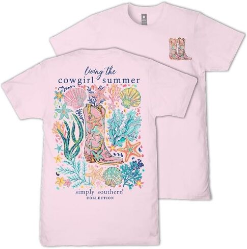 Simply Southern Living The Cowgirl Summer - Tropical - Boot - Youth T-Shirt in Saudi Arabia