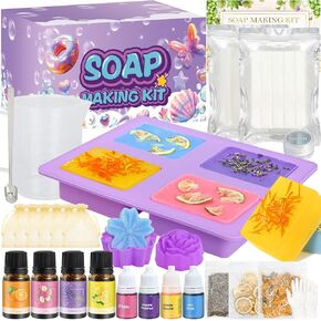 طقم صنع صابون JCOOS للأطفال ، اصنع مجموعات علوم مجموعة مجموعة الصابون الخاصة بك للأطفال من عمر 8 إلى 12 عامًا ، وعفن الصابون 9 ، وقاعدة الصابون ، وأنشطة SOAP Scents ، الفتيات ، الأعمار 6-8 4-8 هدايا عيد الميلاد للأطفال in Kuwait