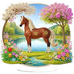 Eiflow DIY Diamond Art Painting Desktop Sunflower Ornament, Stand Up Diamonds Painting Box Kit for Adults, 7.4x7.4inch Special Diamond Gem Craft Painting Tabletop Placement Board Kit in Kuwait