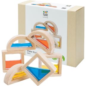 Plantoys 6 قطعة لبنة المياه المبنى وخلط الألوان التعلم لعبة (5523) | مصنوعة بشكل مستدام من الخشب المطاطي والدهانات والأصباغ غير السامة in Kuwait