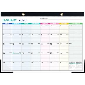 2025-2026 Desk Calendar – Jul 2025 – Dec 2026, 18 Monthly Desk Calendar 2025-2026, Large Desk Calendar, 22'' x 17'', 2025 Desk/Wall Calendar with Desk Pad, To-do Lists, Ruled Blocks, Corner Protectors in Kuwait