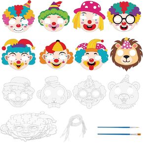 20PCS CAT MAYS KIT CRAFT KIT DIY White Paper Cat Mask لطلاء Half Facemasks قناع فارغ غير مصقول للفصول الدراسية Book Day Halloween Cosplay Coste Dance Costum in Kuwait