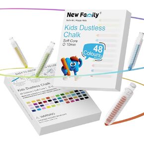 طباشير بدون غبار للأطفال ، طباشير على الرصيف الملون مع حامل ، رسائل صغار غير قابلة للغسل غير سامة. in Kuwait