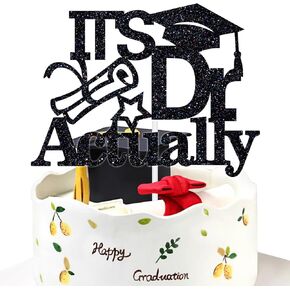 It's Dr Actually Cake Topper, Doctoral Degree Cake Decorations, Glittery Class of 2025 Doctorate Graduation Party Decorations, Black in Kuwait