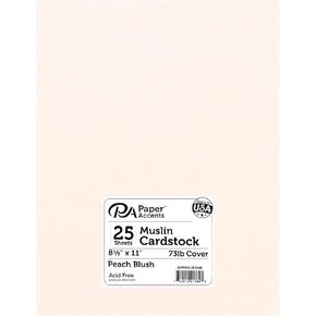 PA Paper Accents Textured Cardstock 8.5" x 11" Peach Blush, 73lb Colored cardstock Paper for Card Making, Scrapbooking, Printing, Quilling and Crafts, 25 Piece Pack in Kuwait