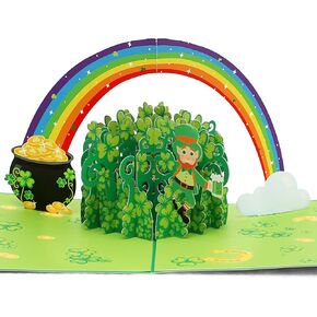 منبثقة بطاقة عيد القديس باتريك Green Shamrock 3D Card Card Irish Lucky Gift مع Envelope 5 "× 7" ورقة العجائب المصنوعة يدويًا المصنوعة يدويًا Clover Pop Out Card للعائلة والأصدقاء ... in Kuwait