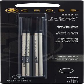 Cross Selectip Gel Rollerball Pen Refill, Medium Point, Black, 2-Pack (8523-2) in Kuwait