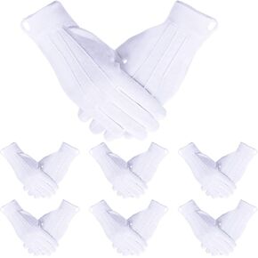 SATINIOR 10 Pairs White Cotton Marching Gloves Formal Tuxedo Guard Parade Gloves in Kuwait