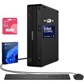 Lenovo ThinkCentre M90t Business Tower Desktop, Intel Hexa-core i5-12500 (Beat i7-11700), 32GB DDR5 RAM, 2TB SSD, HDMI, DP, DVD-RW, Wi-Fi 6, W11P, Bundle with UC310 64GB USB Flash Drive in Kuwait