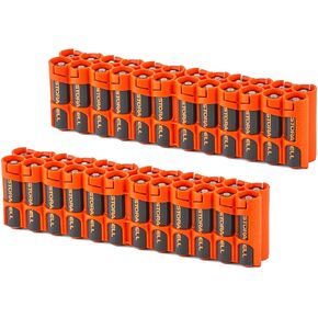 علبة تخزين بطارية AAA من Powerpax، صفراء - تحمل 24 بطارية (غير متضمنة) in Kuwait