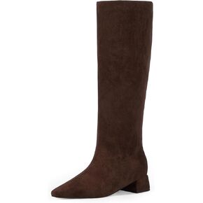 Modatope Knee High Boots for Women Square Toe Chunky Heel Long Tall Fall Boots for Women in Kuwait