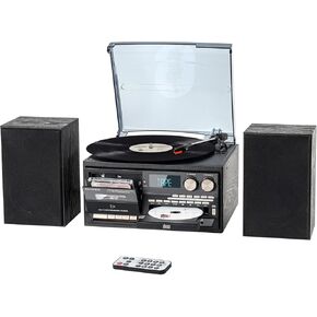 9 in 1 Vinyl 3 Speed Record Player with Bluetooth Turntable for Vinyl with Built-in Speakers USB Playback CD Cassette FM AM Raido Aux in RCA Out Vintage in Saudi Arabia
