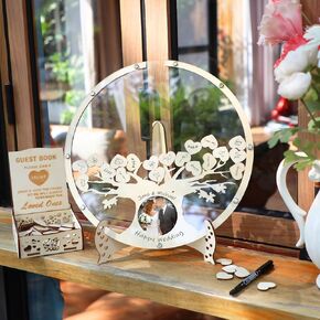 Fonder Mols Wedding Guest Book بديل مع القلم ، Rustic Boho Guest Book حفل زفاف ، Wooden Guest Book Tree of Life for Memorial Service ، أفكار فريدة من نوعها لحفل الزفاف in Kuwait