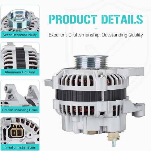 New Alternator for Mitsubishi Montero 3.0L 1995 1996 2001 2003, 3.5L 1994-1997, Montero Sport 3.0L 1997-2004, 3.5L 1999-2004, M313395D, M350608D in Saudi Arabia