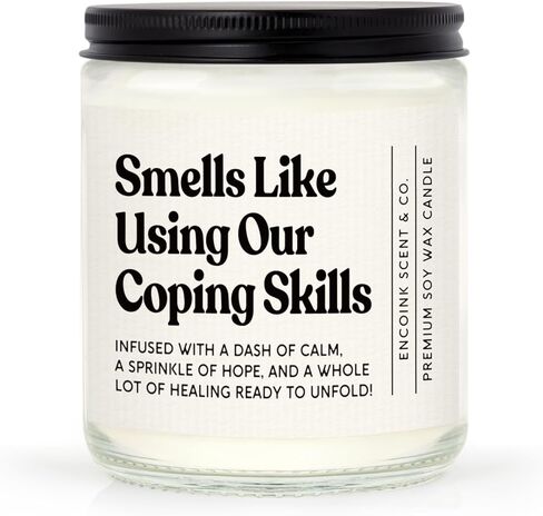 هدايا المعالج للنساء والرجال، هدايا لمستشار المدرسة، الأخصائي الاجتماعي، طبيب النفس، الصحة العقلية، شمعة مهارات التأقلم المضحكة لتخفيف التوتر، والشفاء، واللافندر in Kuwait