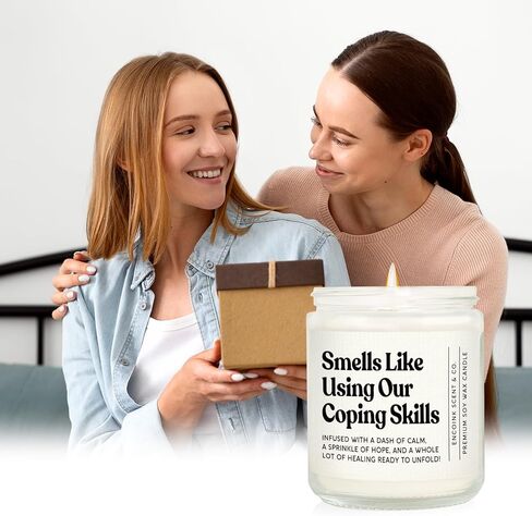 هدايا المعالج للنساء والرجال، هدايا لمستشار المدرسة، الأخصائي الاجتماعي، طبيب النفس، الصحة العقلية، شمعة مهارات التأقلم المضحكة لتخفيف التوتر، والشفاء، واللافندر in Kuwait