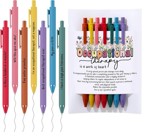 7 Pcs Inspirational Pens with Gift Card 7 Days of The Week Daily Pens Weekday Motivational Ballpoint 7 Colors for Employee Appreciation Week Staff Teacher Nurse Coworker Office Gift in Saudi Arabia