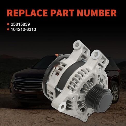 Alternator 12V 170A Compatible with Chevrolet Traverse 09-17, for GMC Acadia 07-16, for Buick Enclave 08-17, for Saturn Outlook V6 3.6L Automotive Replace# 25815839, 104210-6310 in Kuwait