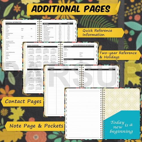 2025 Planner, Weekly & Monthly Planner 2025 from Jan. 2025-Dem. 2025, 6.1"×8.5", Academic Planner 2025 with Tabs, Thick Paper, Twin-Wire Binding, Home or Office Use for Gifts in Kuwait