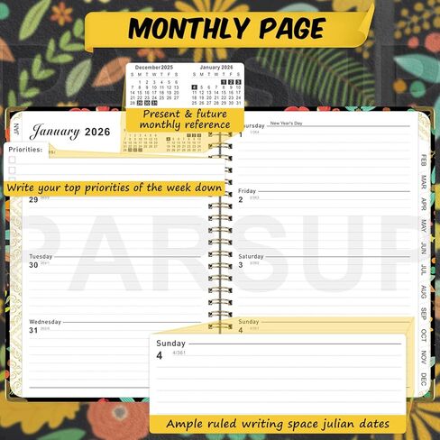 2025 Planner, Weekly & Monthly Planner 2025 from Jan. 2025-Dem. 2025, 6.1"×8.5", Academic Planner 2025 with Tabs, Thick Paper, Twin-Wire Binding, Home or Office Use for Gifts in Kuwait