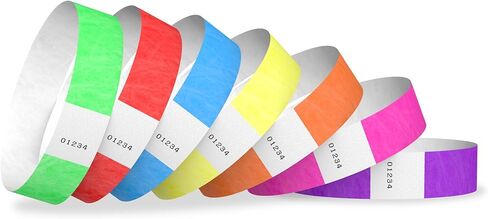 700 WristCo Neon Red Tyvek Wristbands for Events - Tamper-Proof Design & Fluorescent Color Prevent Reuse Premium-Grade Bracelets for Hospital & Medical ID, Party & VIP Identification in Kuwait