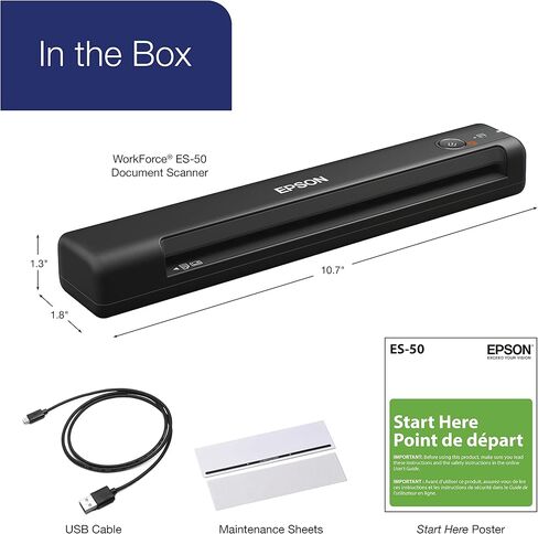 EPSON SOPSIONES ES-50 PORTABLE SHOPED SCANNER COM PC و MAC in Saudi Arabia