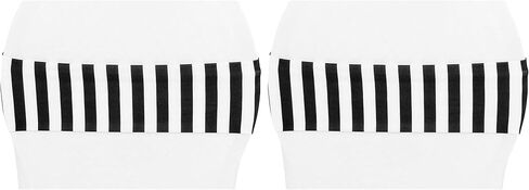 Bold & Chic Black and White Stripe Spandex Chair Band - 5" x 12" (1 Pc) - Elegant & Versatile Decor, Perfect for Transforming Events & Gatherings in Saudi Arabia
