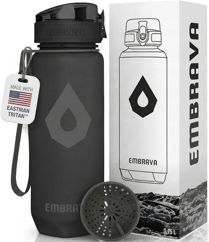 زجاجة مياه رياضية بلاستيكية خالية من مادة BPA سعة 24 أونصة من إمبرافا مع علامات للوقت in Kuwait