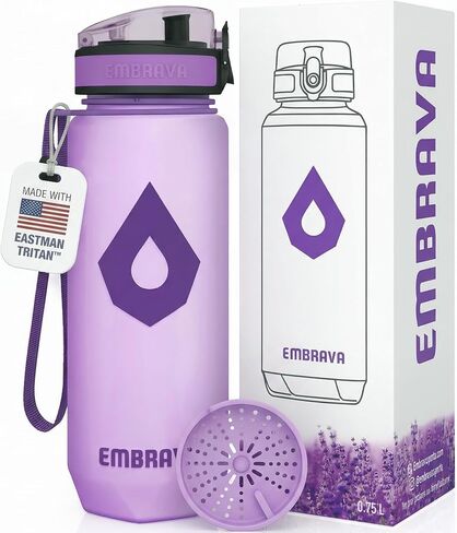 Embrava 24oz BPA-Free Plastic Sports Water Bottle with Time Markers in Kuwait