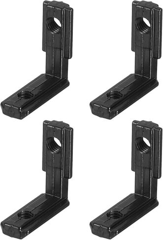 uxcell L-Shape Interior Joint Bracket, 10Pcs Inside Corner Connectors for 2020 Series Aluminum Extrusion Profile (Black) in Saudi Arabia