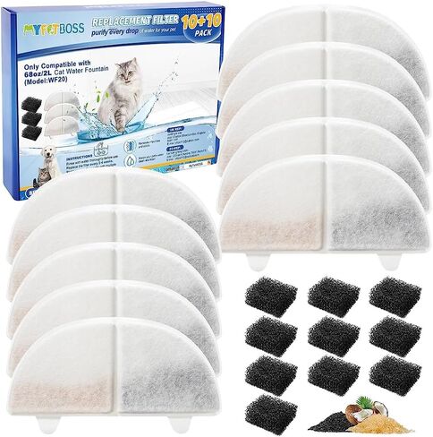 WF20/CF20 Cat Water Fountain Filter Replacement for Wireless Pumps Pet Water Fountain, 6 Pack Pet Fountain Filter Replacement with 6 Pack Water Pump Filter in Kuwait