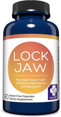 MD.Life Lock Jaw Assistance - for Ongoing TMJ - Help Provide Lock Jaw Assistance TMJ Double Strength Formula - 60 Vegan Capsules Designed for lock jaw in Kuwait